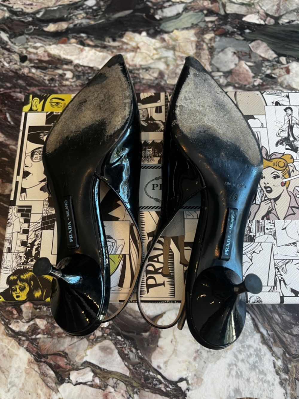 Black Prada Heels (US Size 7) - Picture 3 of 3